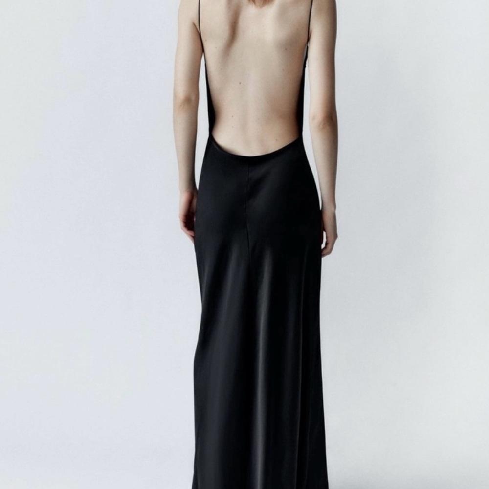 Zara Sleek Black Backless Dress